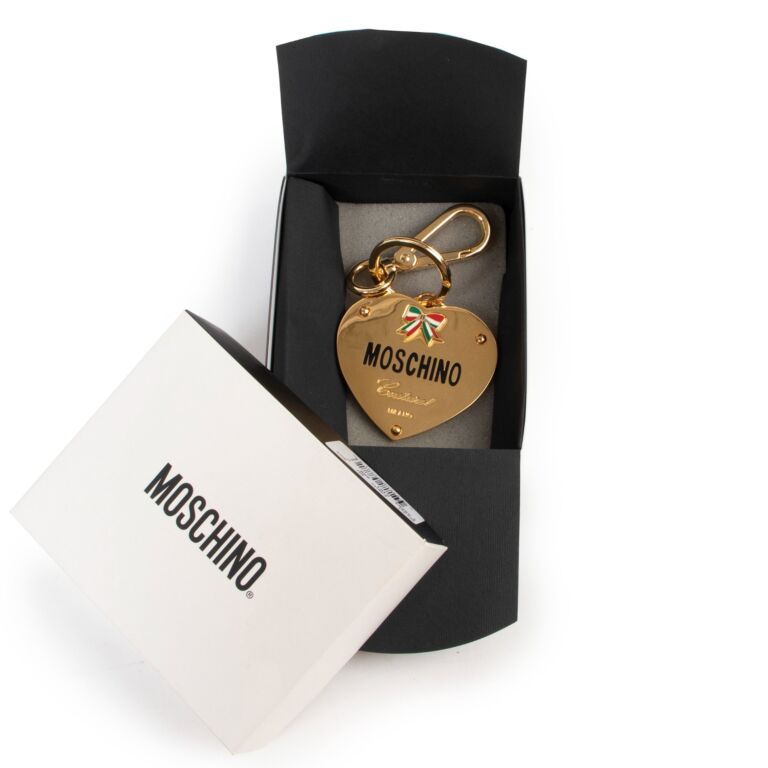 Moschino by Redwell Heart Gold Tone Keyring Moschino