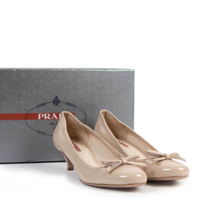 Prada sale bow pumps
