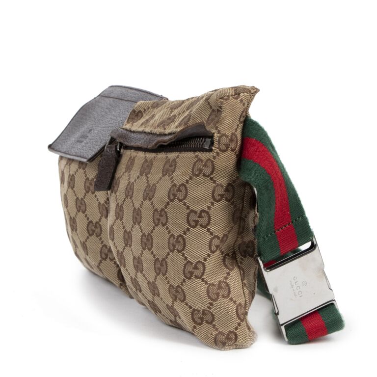 Gucci Monogram GG Flap Belt Bag Fanny Pack Waist Pouch Leather ref
