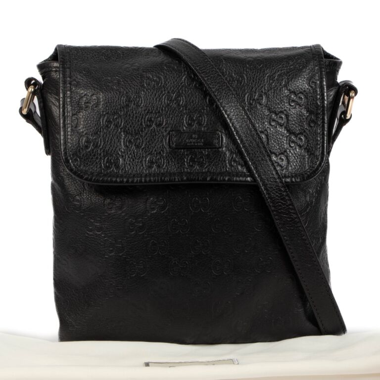 Gucci Black Guccissima Messenger Bag Labellov Buy and Sell