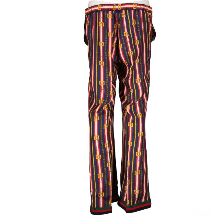 GUCCI★グッチ★素敵！ MULTI COLORED CHECK PRINT PANTS Gucci Floral Print Cropped Silk Trousers Pants - Runway Catalog