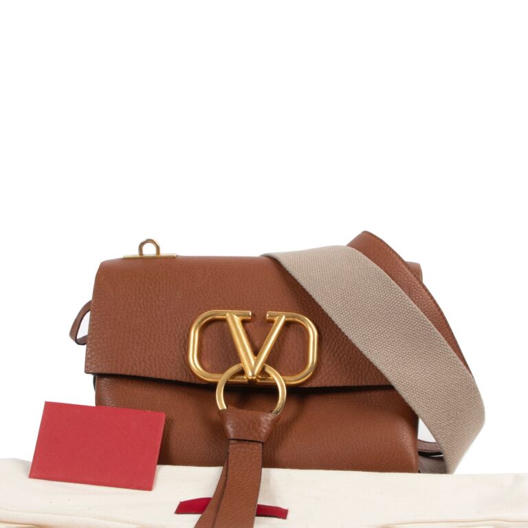 Valentino Garavani Brown VRing Leather Labellov ○ Buy Sell Authentic Luxury