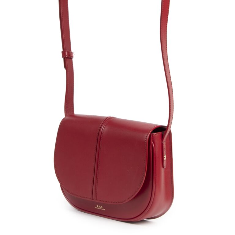 A.P.C. Betty Red Leather Crossbody Bag Labellov Buy and Sell