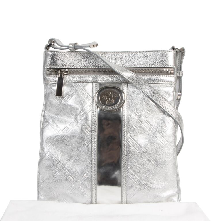 Designer silver crossbody store bag