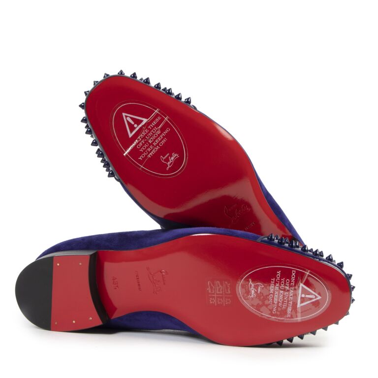 Mens blue spiked loafers sales