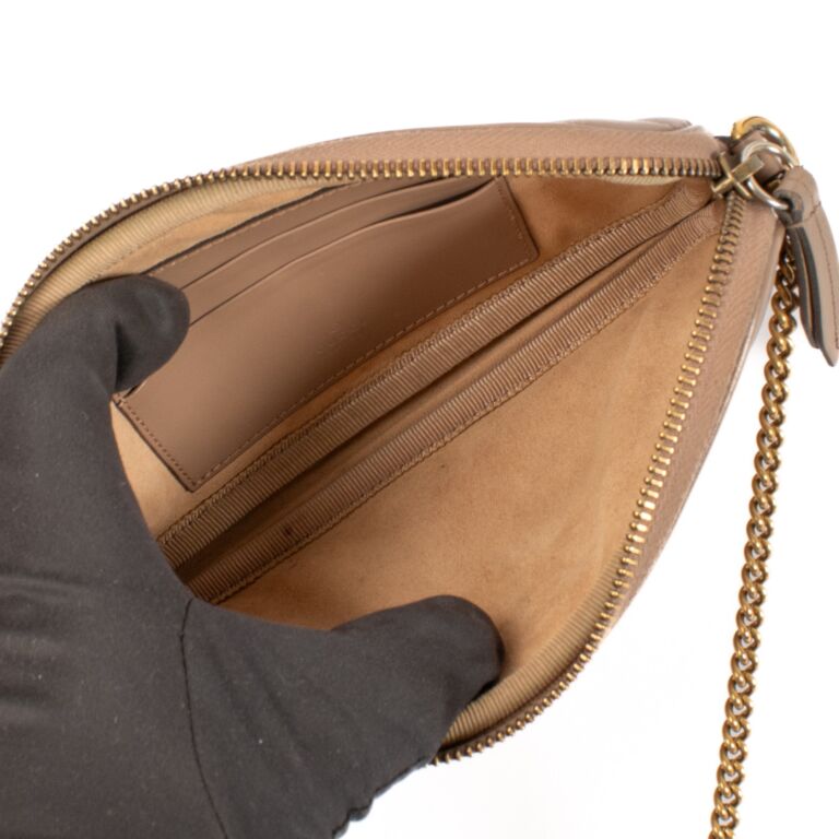 Gucci Nude Calfskin Matelasse Mini GG Marmont Crossbody Bag Labellov Buy and Sell Authentic Luxury