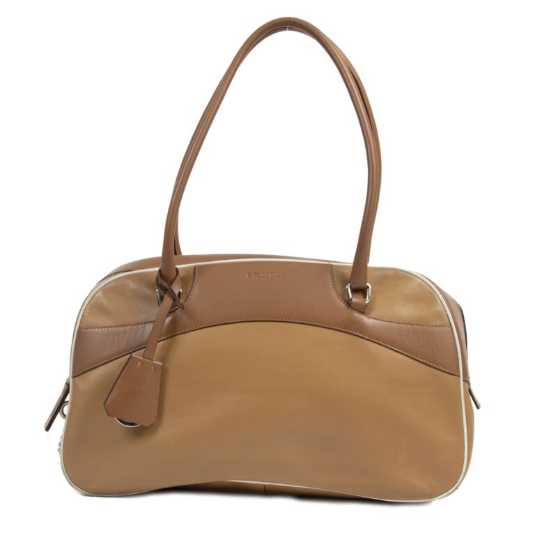 Prada leather bowling bag store