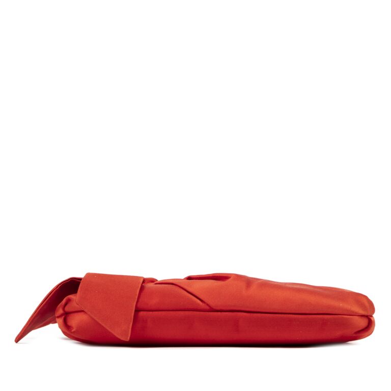 Valentino Red Satin Crystal Evening Bag Labellov Buy and