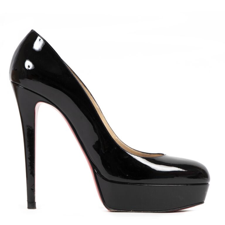 Christian Louboutin Bianca 140 Patent Leather Black Pumps - Size 40 ...