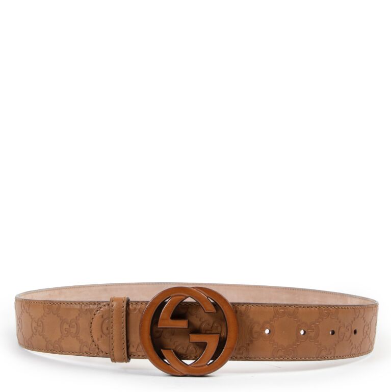 Gucci Camel Leather Wood Buckle Belt Size 90 Labellov Buy and Sell Authentic Luxury