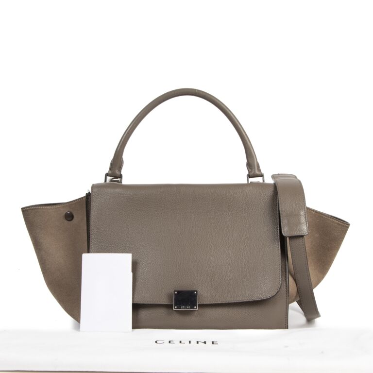 C line Khaki Suede Leather Medium Trapeze Bag Labellov Buy