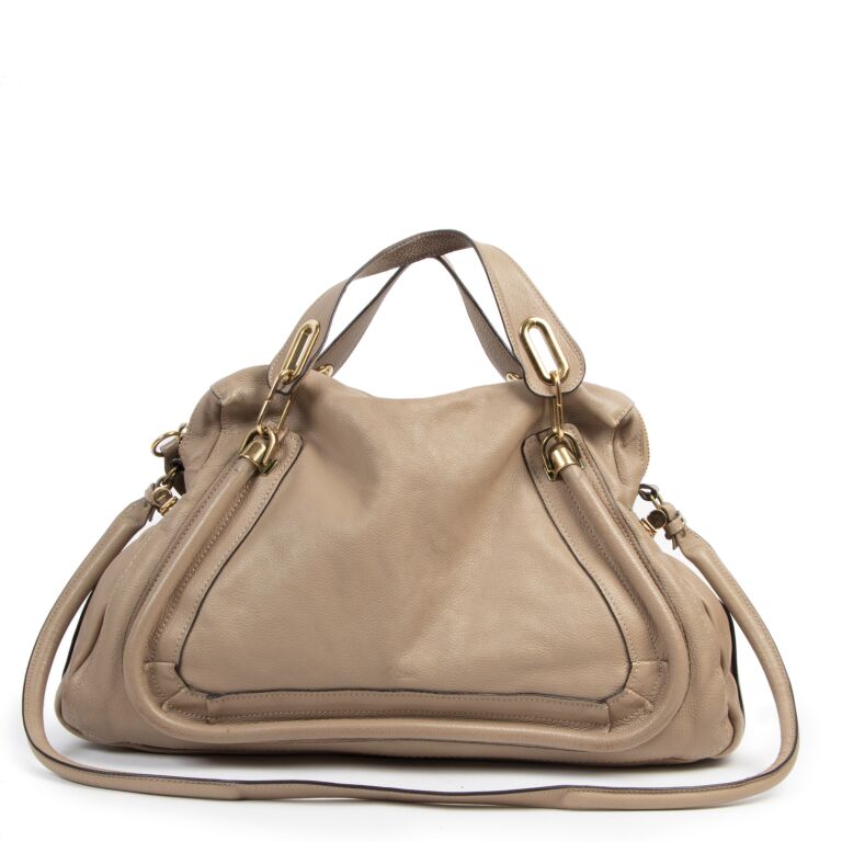 Chlo Taupe Leather Paraty Bag Labellov Buy and Sell