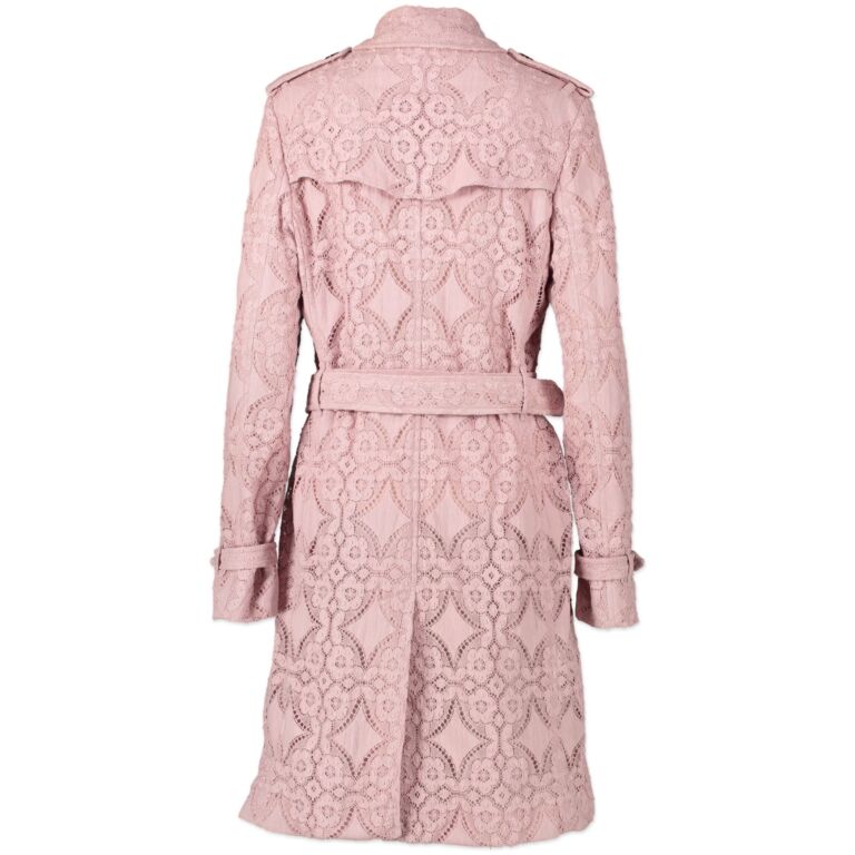 Pink lace trench coat hotsell