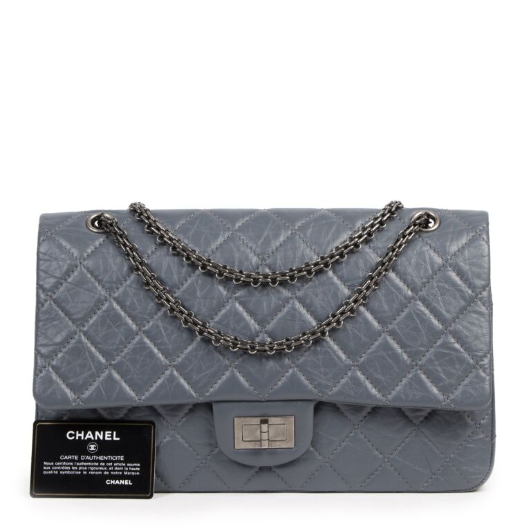 Chanel Blueish Grey Aged Calfskin 2.55 Reissue 227 Flapbag Labellov Buy and Sell Authentic Luxury