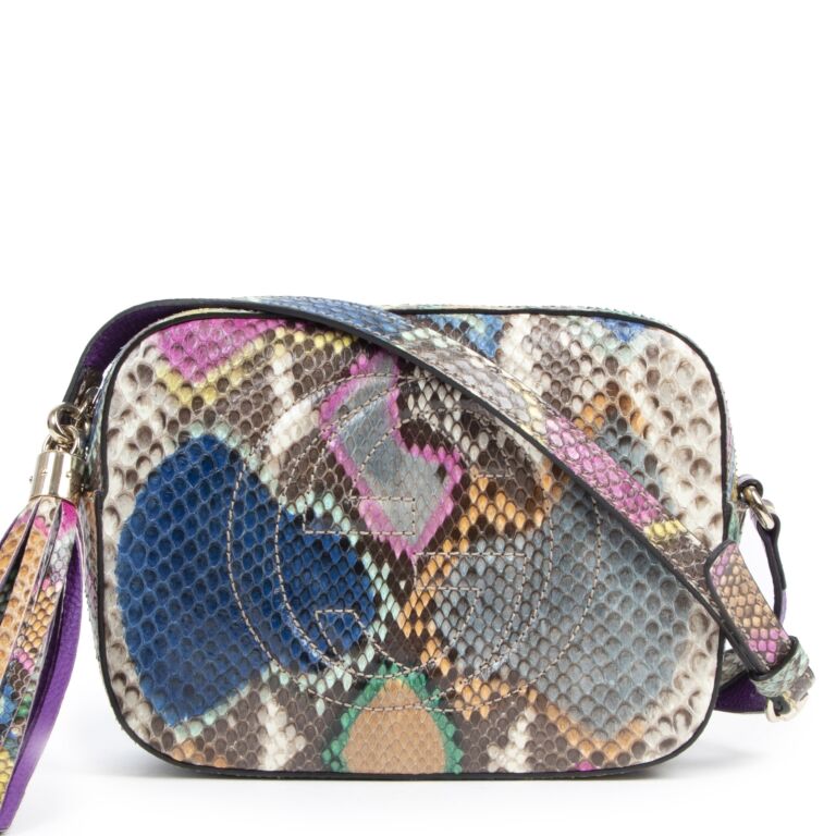 Gucci Multicolor Python Soho Disco Small Shoulder Bag Labellov