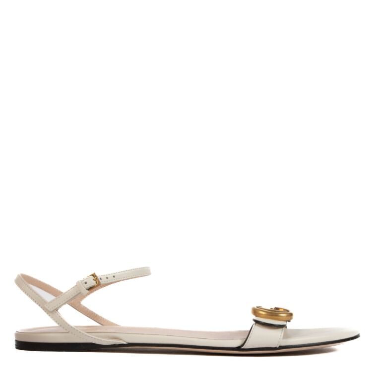 Gucci white sales flat sandals