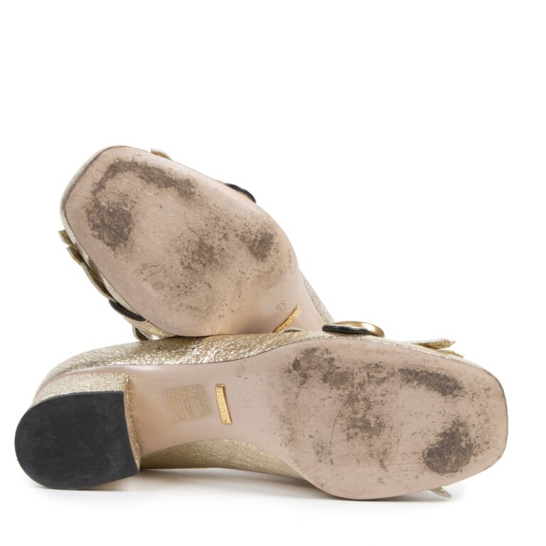 Gucci gold marmont pump deals