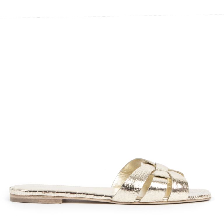 Saint Laurent Golden Tribute Slides Size 39 Labellov Buy