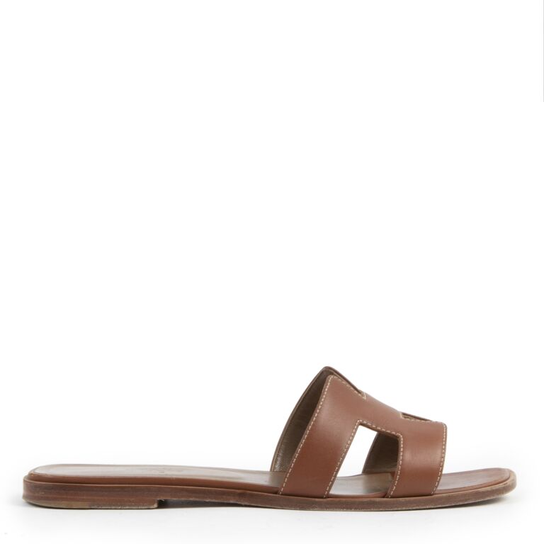 Herm s Oran Gold Piq res crues Sandals Size 39 Labellov