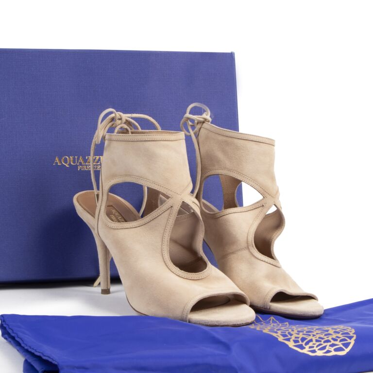 Aquazurra Beige Suede Sexy Thing Heels Size 36 5 Labellov
