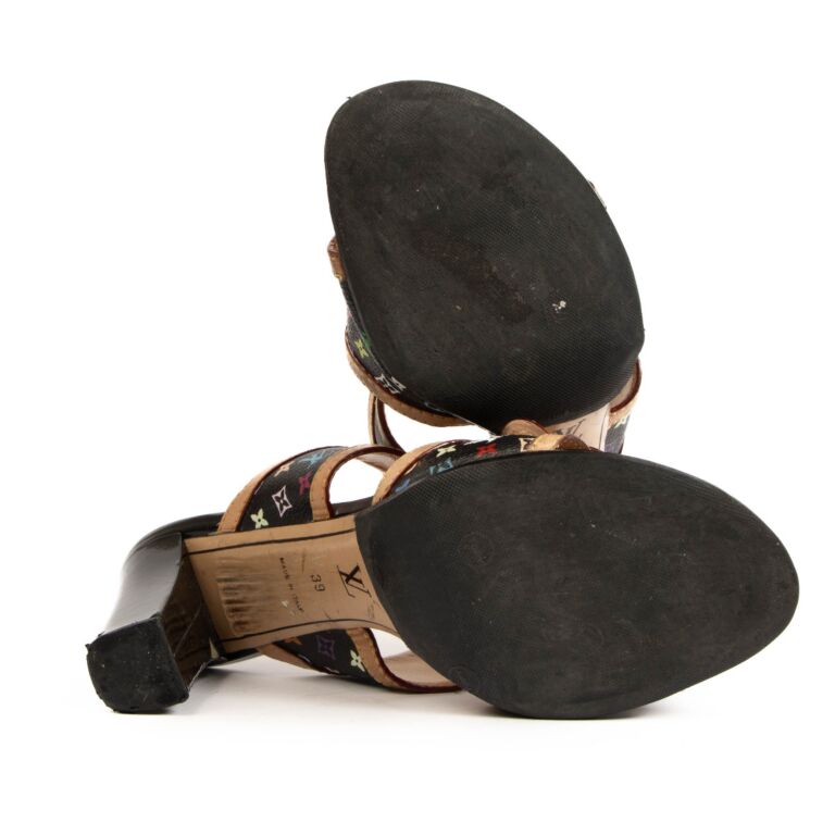 Louis Vuitton Multicolor Monogram Sandals Size 39 Labellov