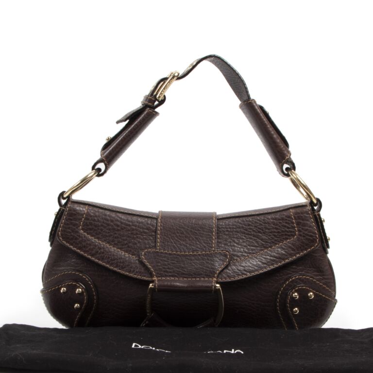 Dolce & Gabbana D Ring Saddle Brown Leather Shoulder Bag ○ Labellov ○ Buy  and Sell Authentic Luxury