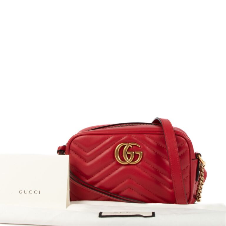 Gucci Red GG Marmont Mini Camera Bag ○ Labellov ○ Buy and