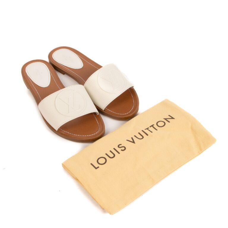 Lock it leather mules Louis Vuitton Camel size 37 EU in Leather - 35897861