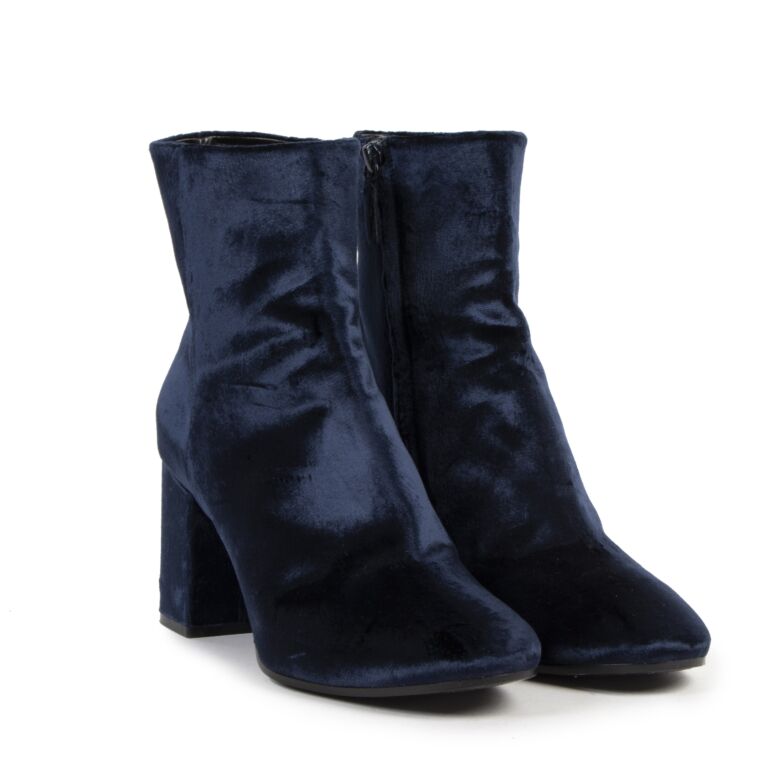 Balenciaga Blue Velvet Ankle Boots Size 39 5 Labellov Buy