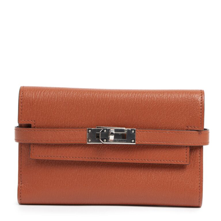 Herm s Kelly Wallet Ch vre Mysore Brique PHW Labellov Buy