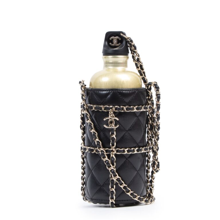 Chanel Black Gold Leather Bottle Bag - Limited Edition ○ Labellov
