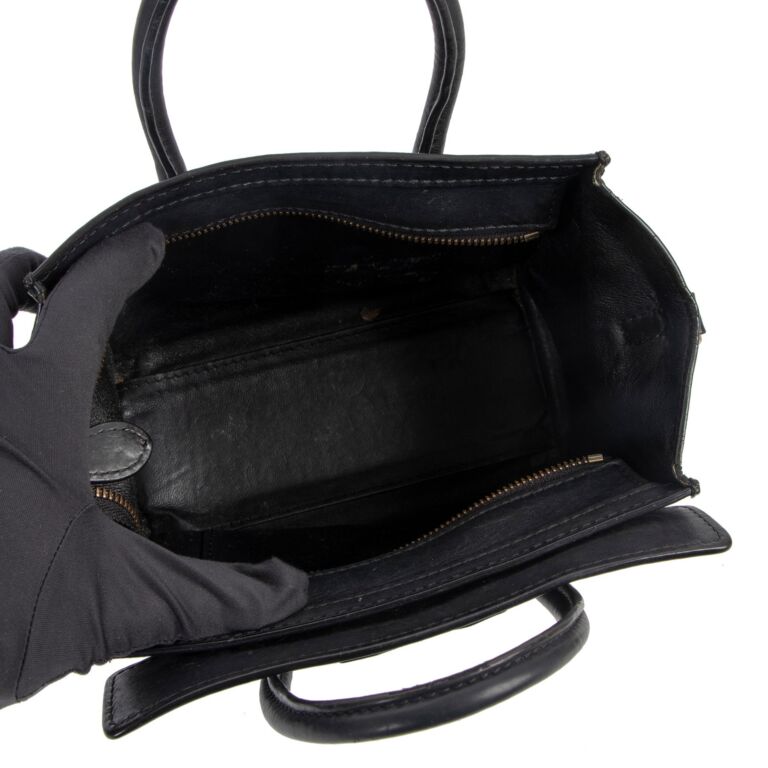 Celine nano black top smooth leather