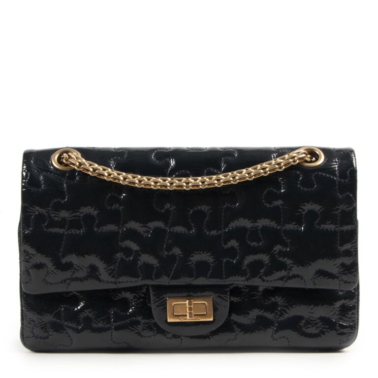 Chanel 2.55 Reissue 225 Navy Patent Puzzle Bag Labellov Buy