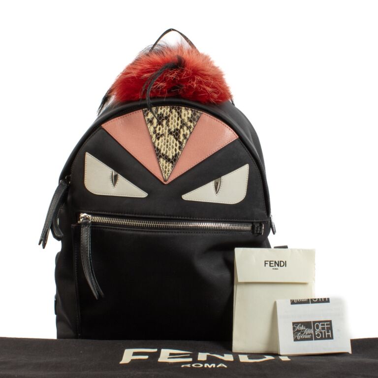 Fendi Black Nylon Monster Backpack Labellov Buy and Sell Authentic Luxury