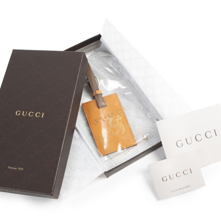 Gucci Horse Leather Luggage Tag Labellov Buy and Sell