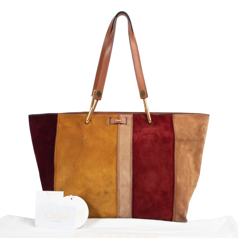 v suede tote