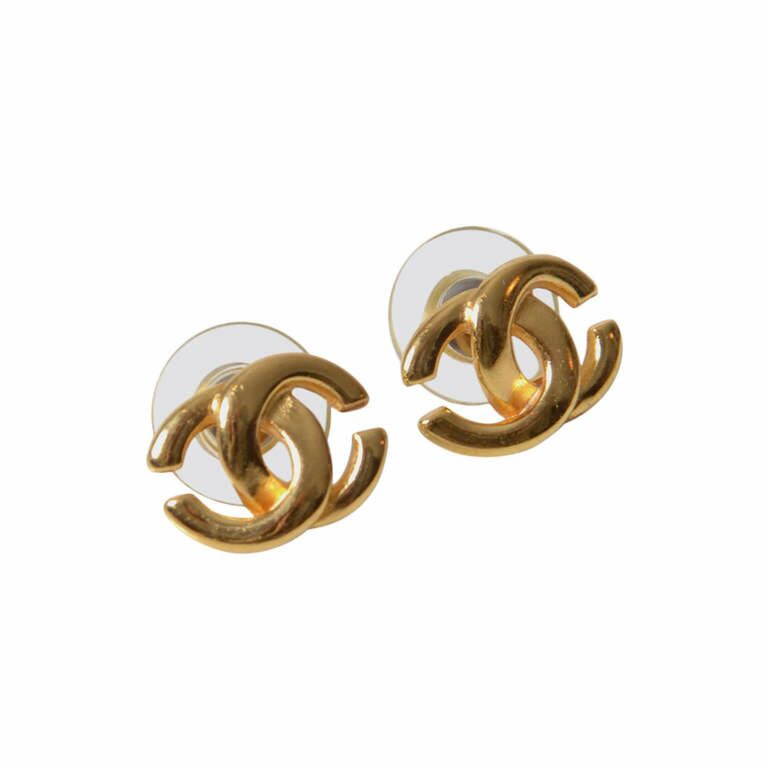 Chanel Gold Logo Earrings ○ Labellov ○ Buy and Sell Authentic Luxury