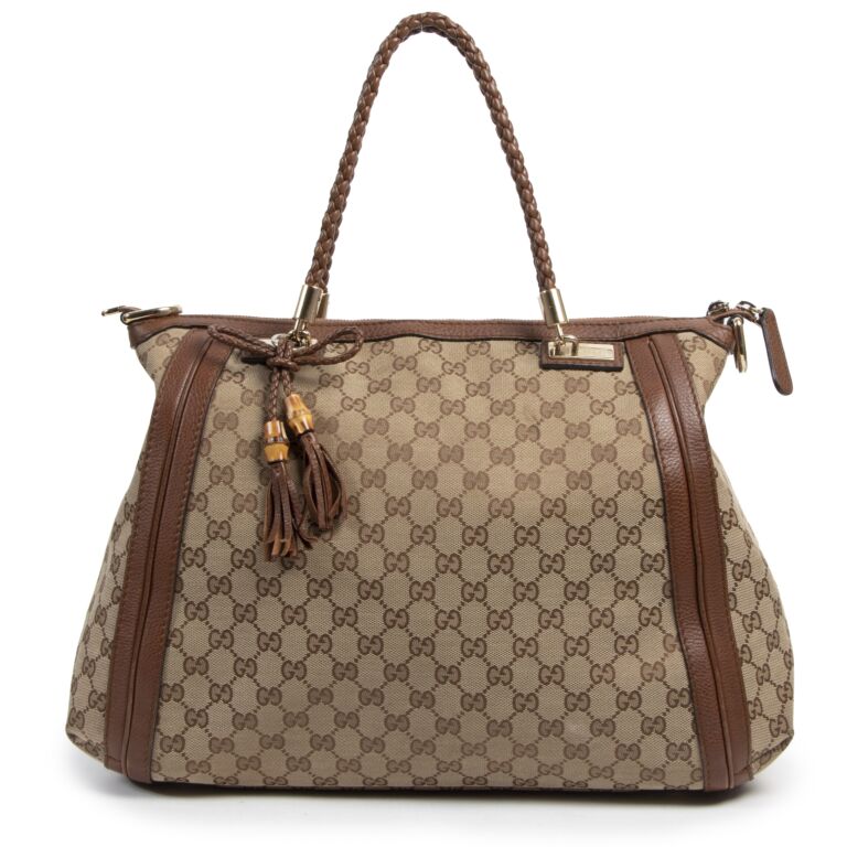 Gucci monogram canvas tote on sale