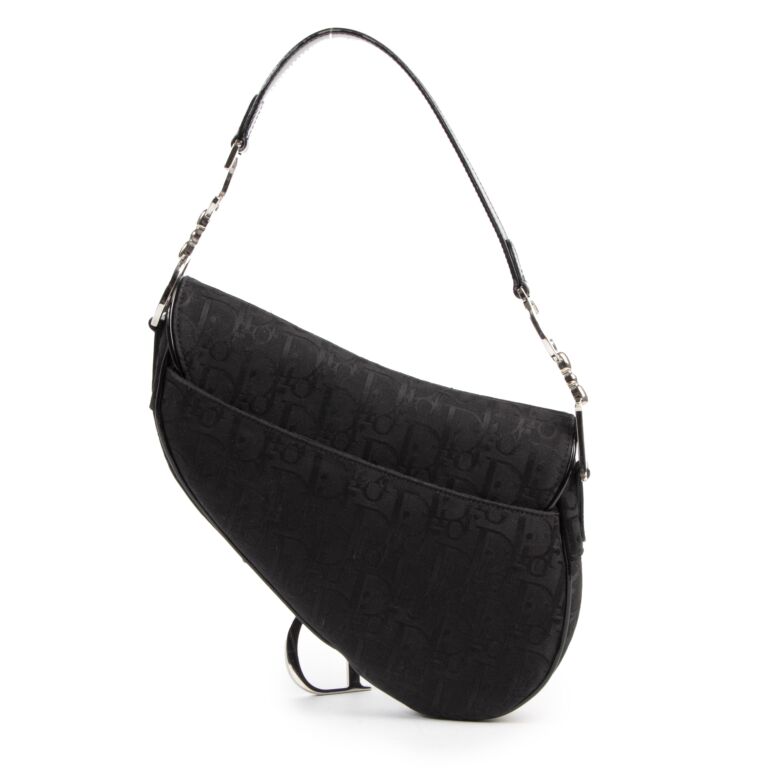 Christian Dior Black Monogram Canvas Saddle Bag ○ Labellov ○ Buy and Sell  Authentic Luxury