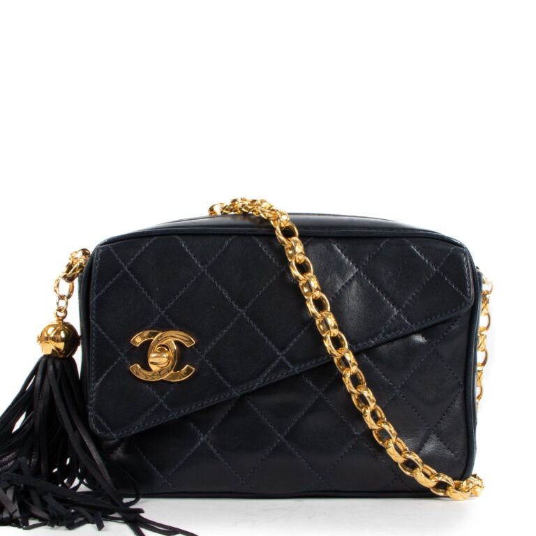 Chanel Fall Winter 1992 Blue Camera Bag Labellov Buy and