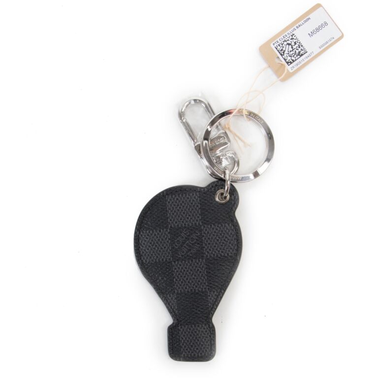 LOUIS VUITTON Damier Graphite Astropil Keychain bag charm Black