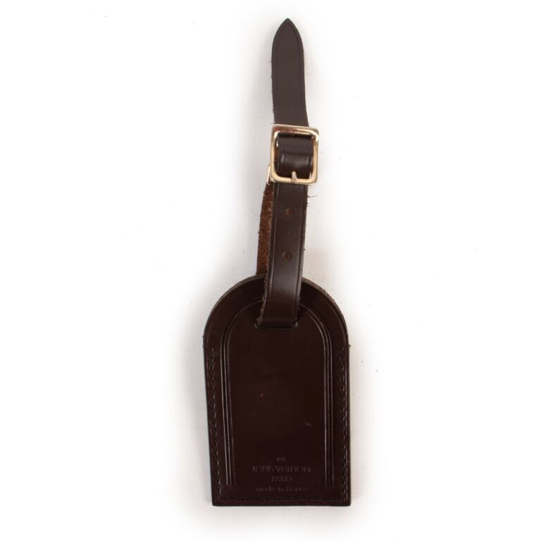 louis-vuitton luggage tag brown