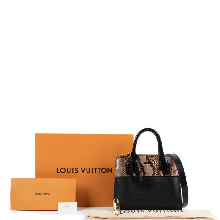 Louis Vuitton Leather and Python City Steamer - Black Handle Bags