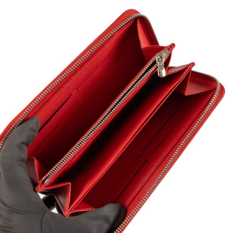 Louis Vuitton Womens Zippy Wallet Red Epi Textured Leather M6007M Wallet  Handbag