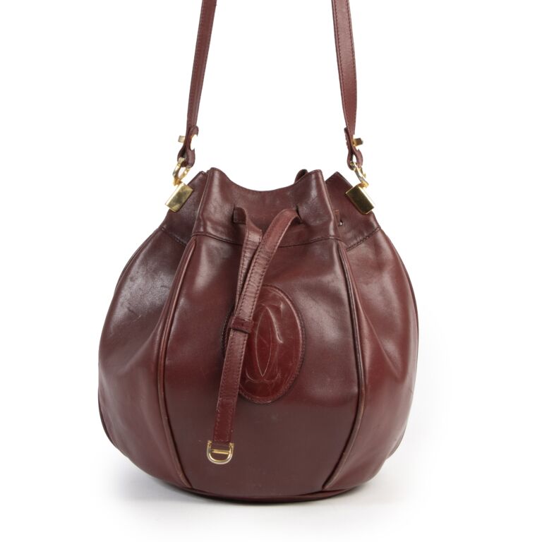 Cartier Must De Cartier Burgundy Bucket Bag Labellov Buy and