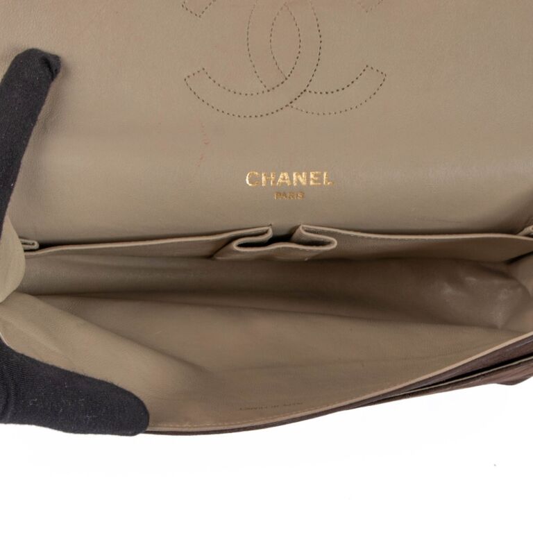 Authentic CHANEL 2.55 Beige 227 Reissue Classic Flap Patent Calfskin Bag