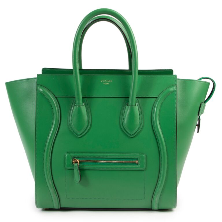Celine Green Top handle Labellov Buy and Sell Authentic Luxury