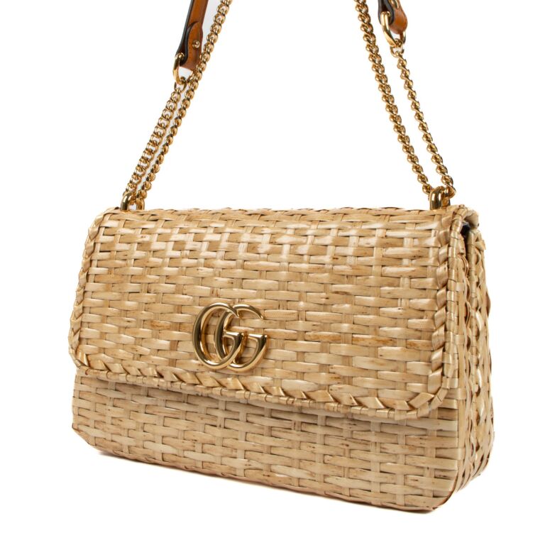 Gucci Glazed Wicker Cestino Small Flap Bag Labellov Buy and