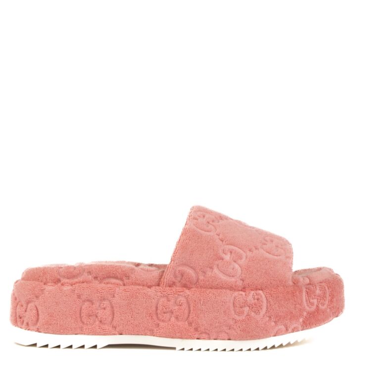 Gucci Pink Sponge GG Platform Slides Size 38 Labellov Buy