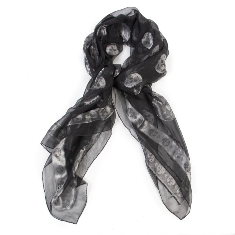 Black and sale silver scarf
